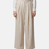 Pantaloni in Viscosa Beige