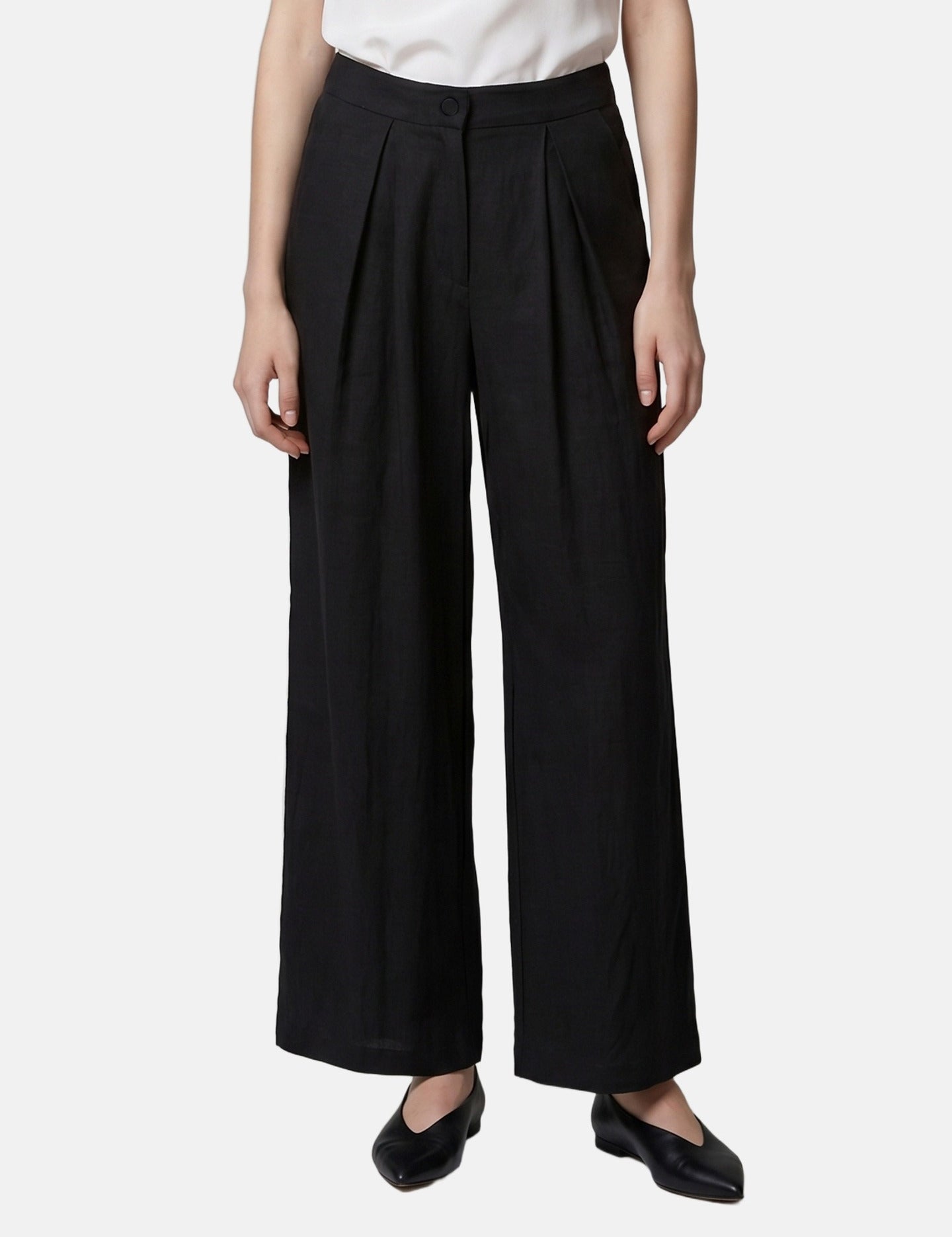 Pantaloni in Viscosa Nero