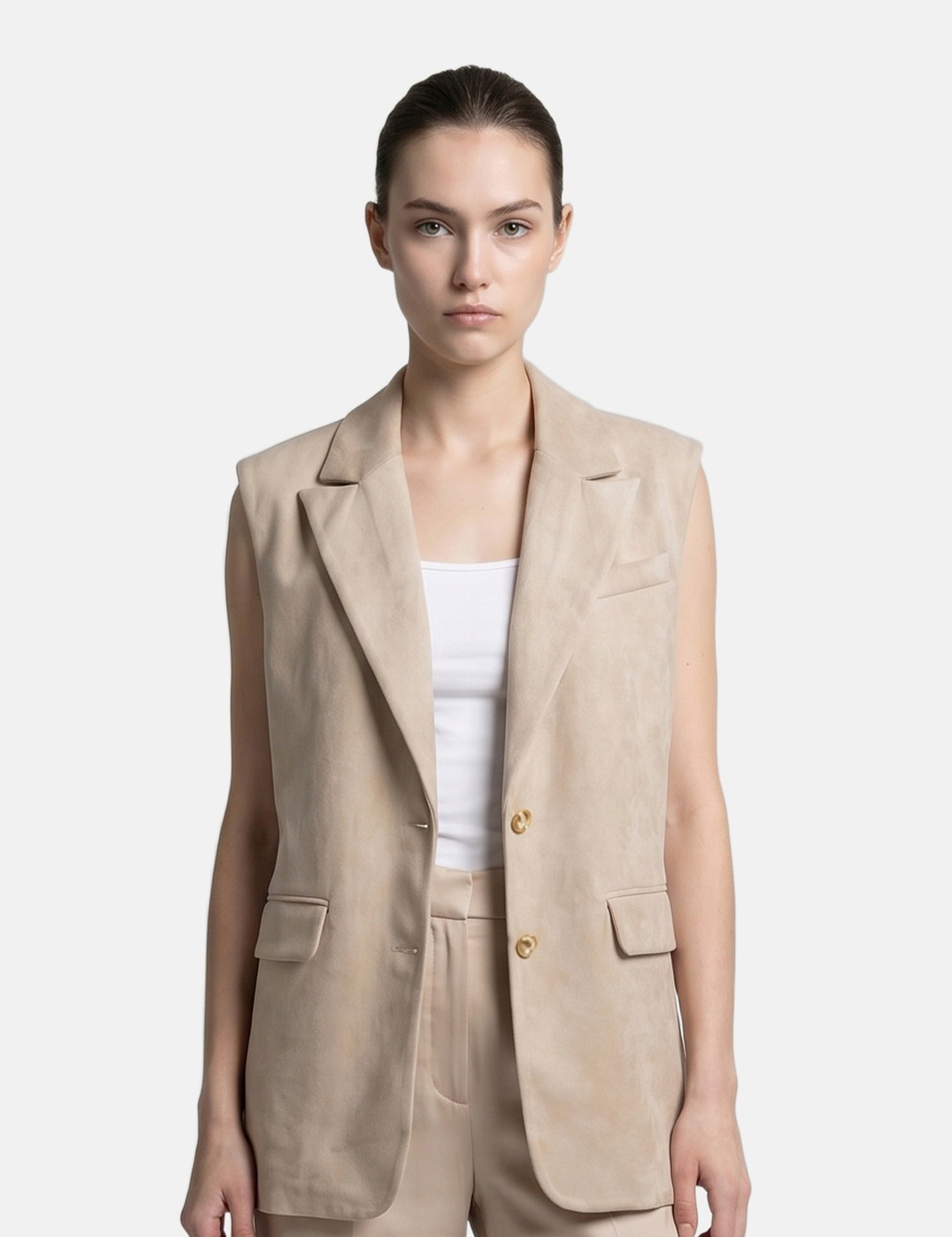 Gilet in Poliestere Beige