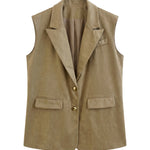 Gilet in Poliestere Cammello