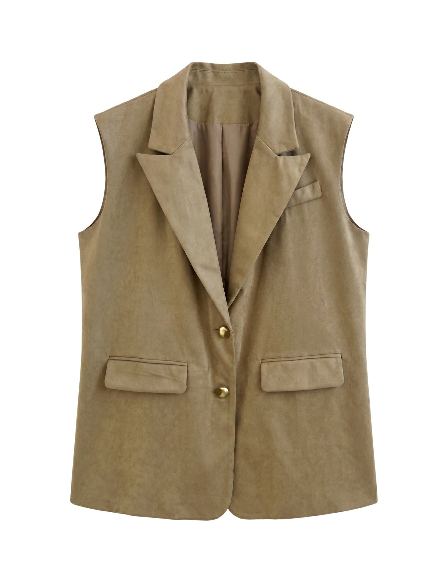 Gilet in Poliestere Cammello