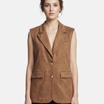 Gilet in Poliestere Marrone Scuro