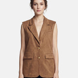 Gilet in Poliestere Marrone Scuro