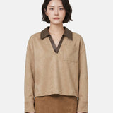 Camicia in Poliestere Cammello