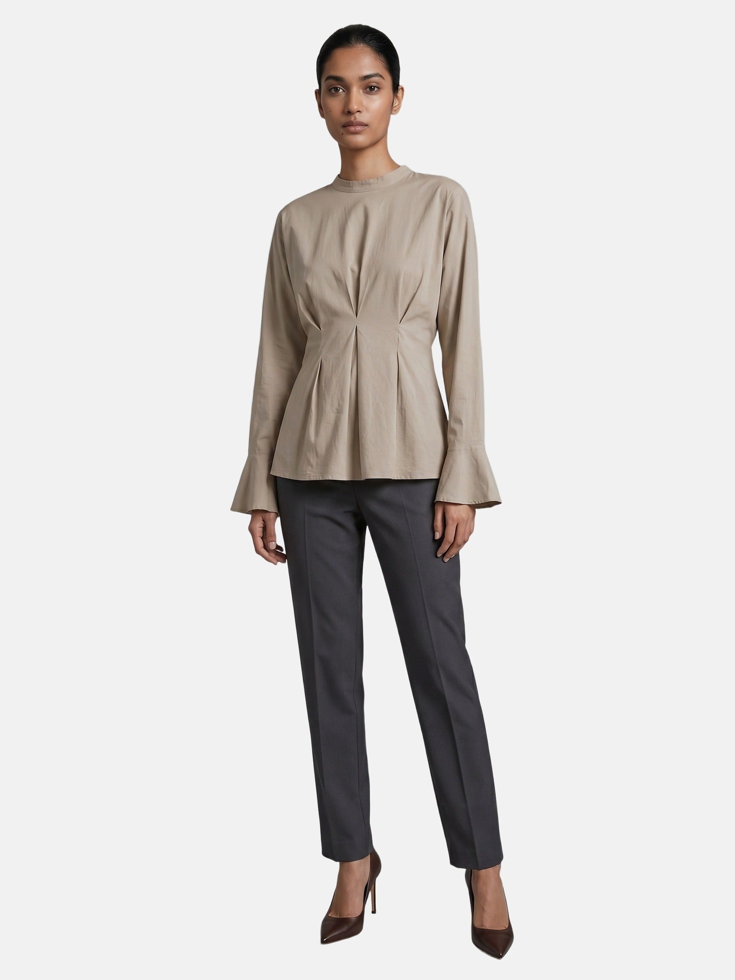 Blusa in 70% Viscosa 30% Tencel Beige