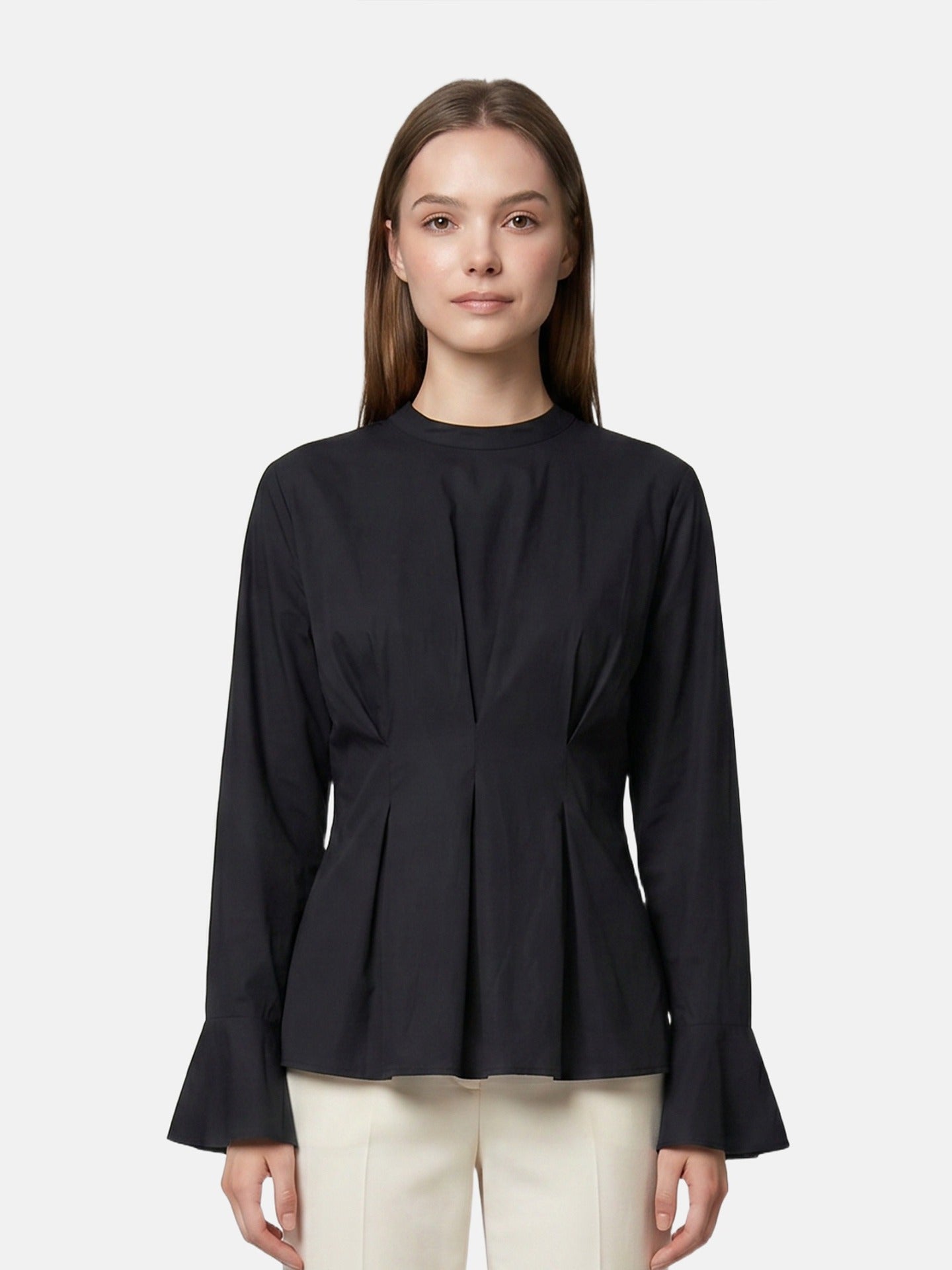 Blusa in 70% Viscosa 30% Tencel Nero