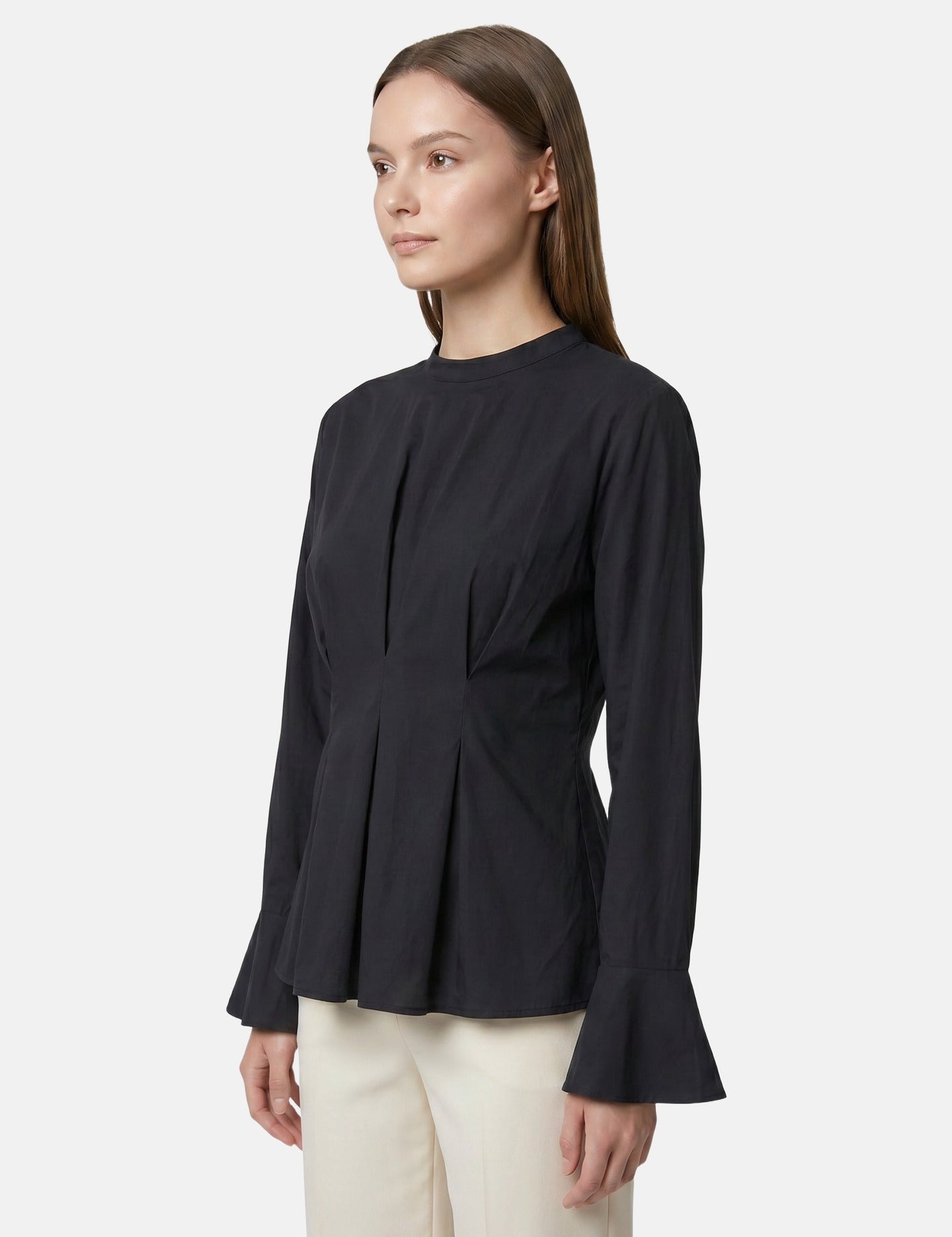 Blusa in 70% Viscosa 30% Tencel Nero