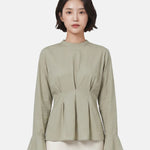 Blusa in 70% Viscosa 30% Tencel Verde Militare