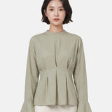Blusa in 70% Viscosa 30% Tencel Verde Militare