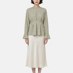 Blusa in 70% Viscosa 30% Tencel Verde Militare