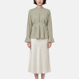 Blusa in 70% Viscosa 30% Tencel Verde Militare
