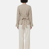 Blusa in 70% Viscosa 30% Tencel Beige Scuro