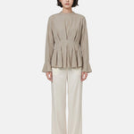 Blusa in 70% Viscosa 30% Tencel Beige Scuro