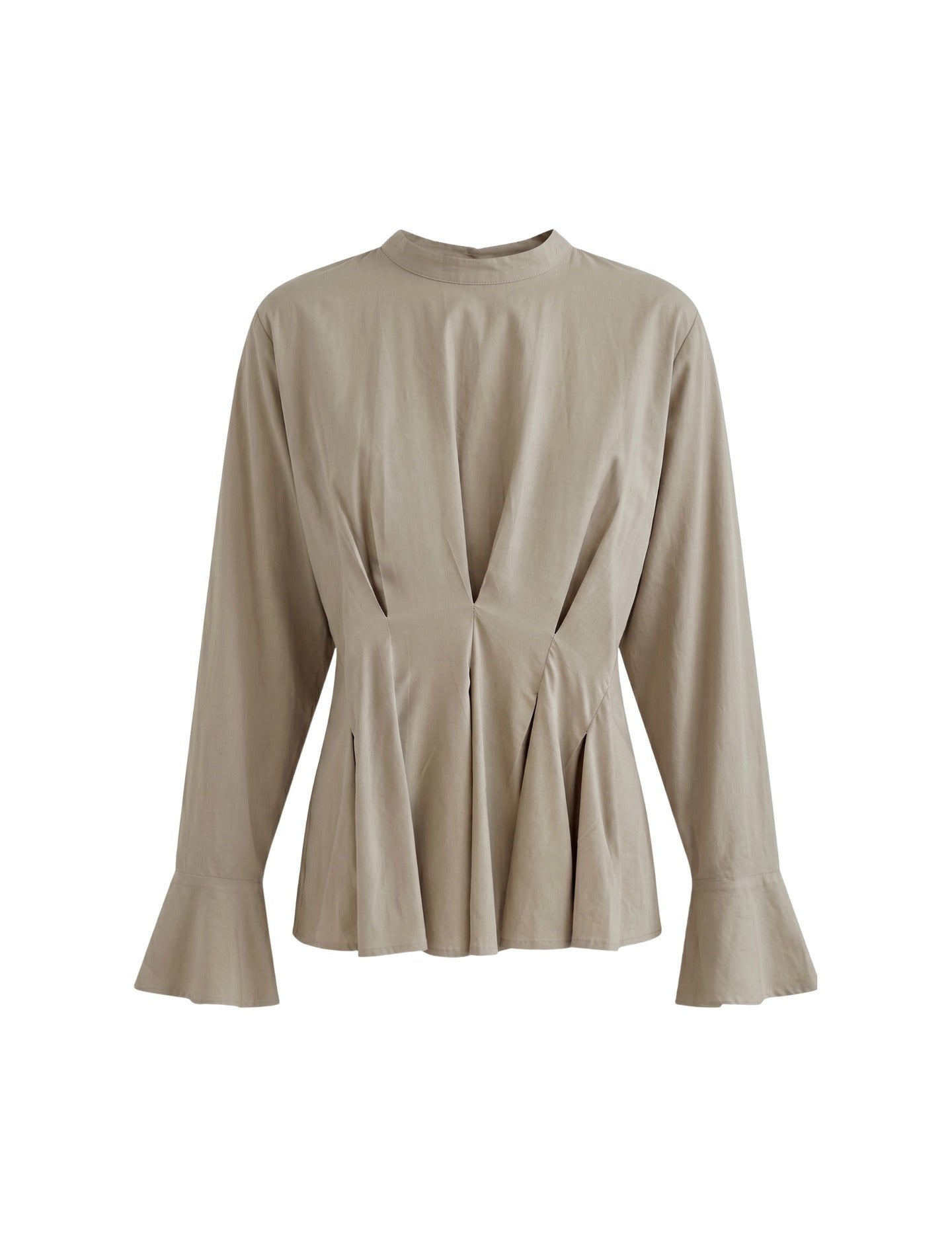 Blusa in 70% Viscosa 30% Tencel Beige Scuro