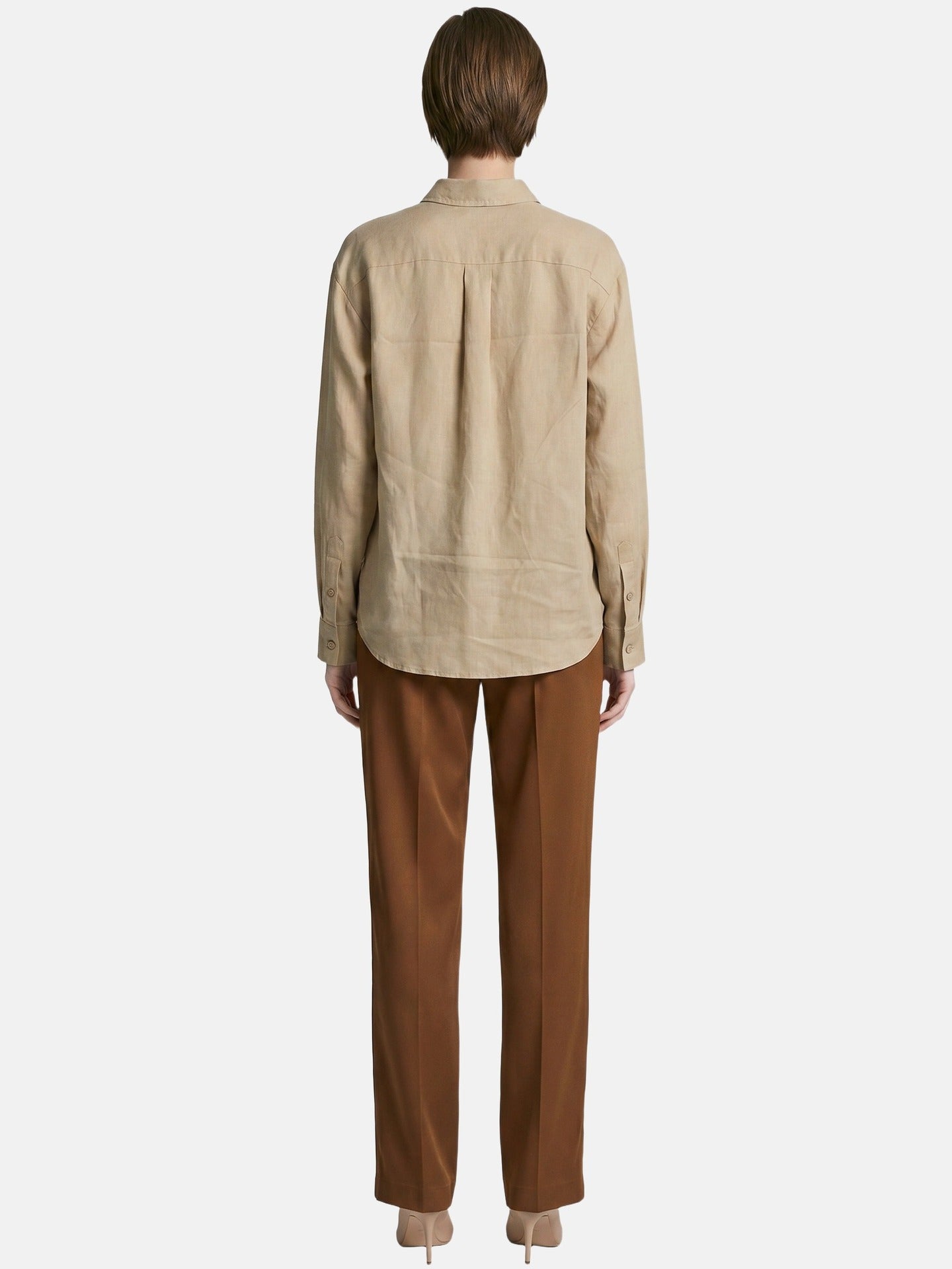 Camicia in Tencel Beige Scuro
