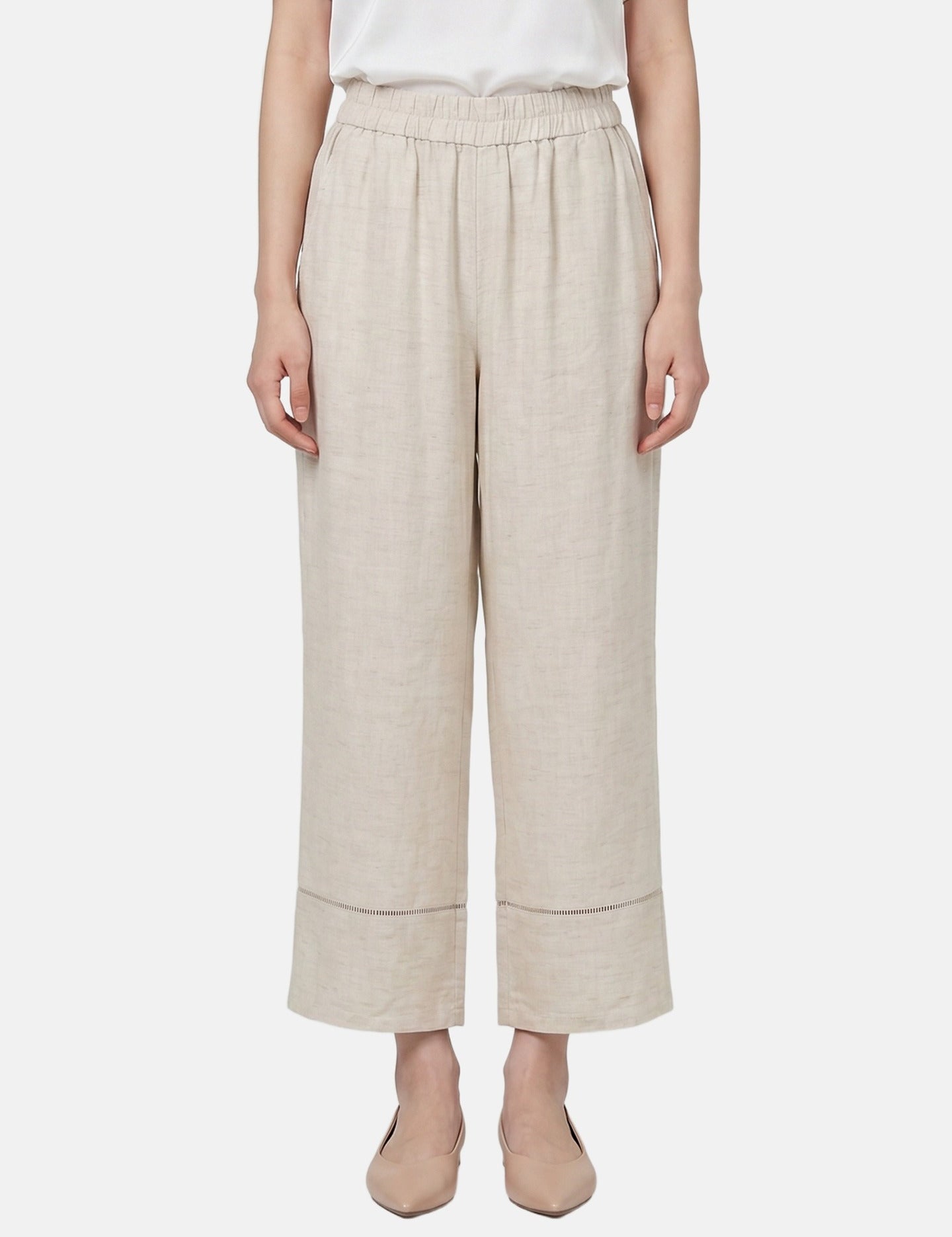 Pantaloni in Tencel Beige
