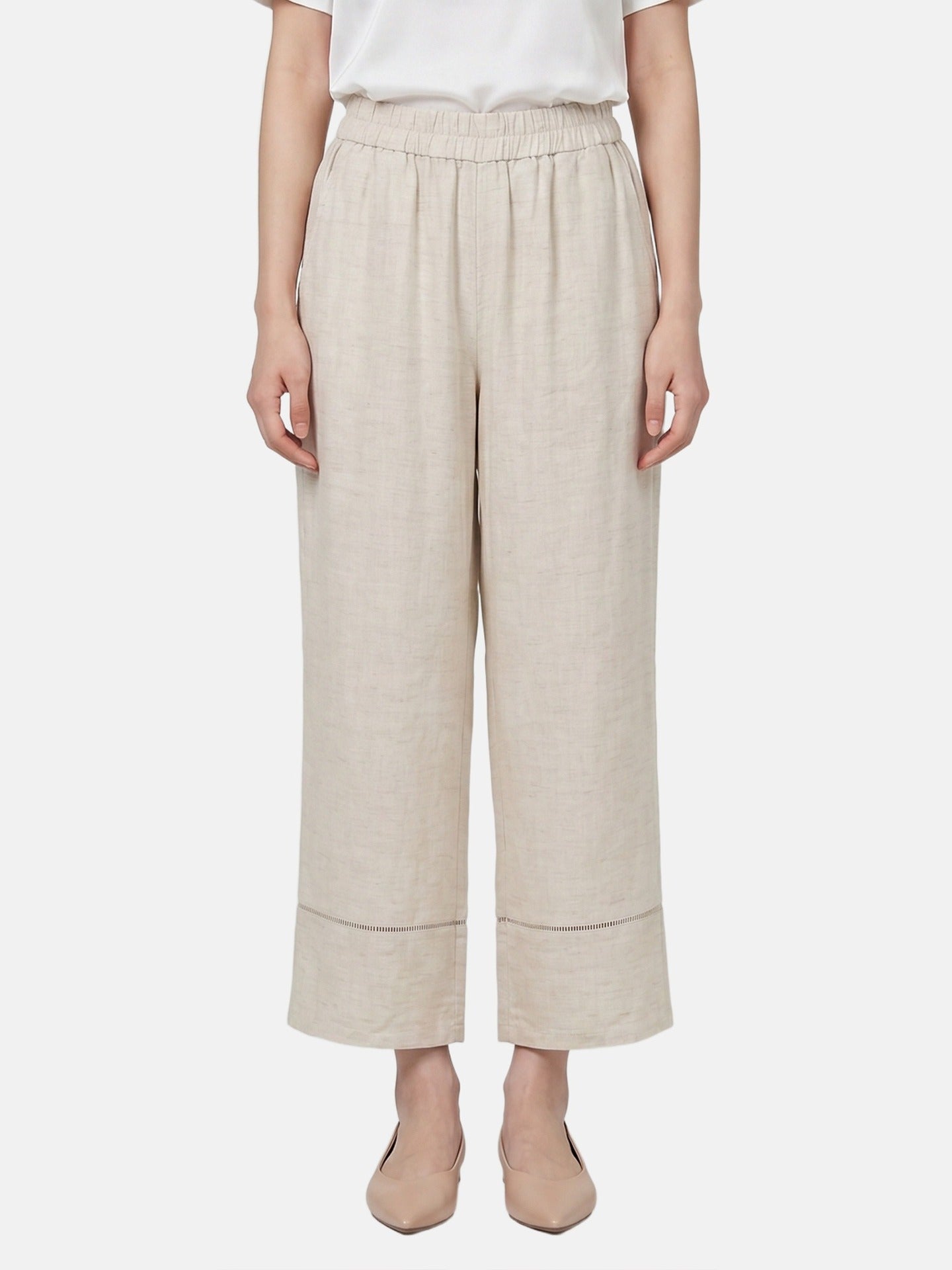 Pantaloni in Tencel Beige