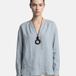 Blusa in Tencel Blu