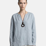 Blusa in Tencel Blu