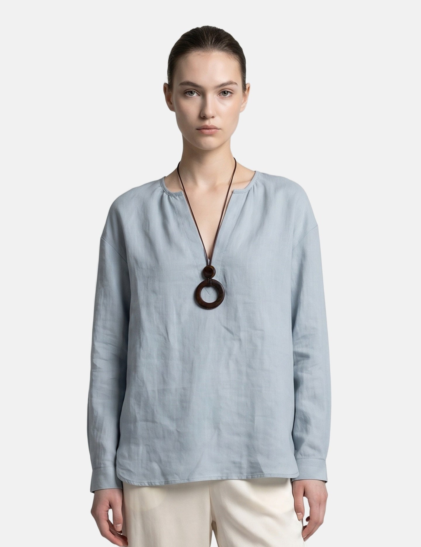 Blusa in Tencel Blu