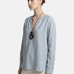 Blusa in Tencel Blu