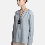 Blusa in Tencel Blu