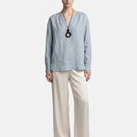 Blusa in Tencel Blu