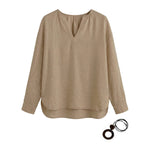 Blusa in Tencel Beige Scuro