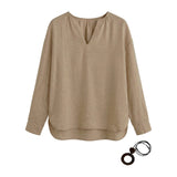 Blusa in Tencel Beige Scuro