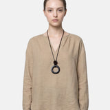 Blusa in Tencel Beige Scuro