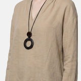 Blusa in Tencel Beige Scuro