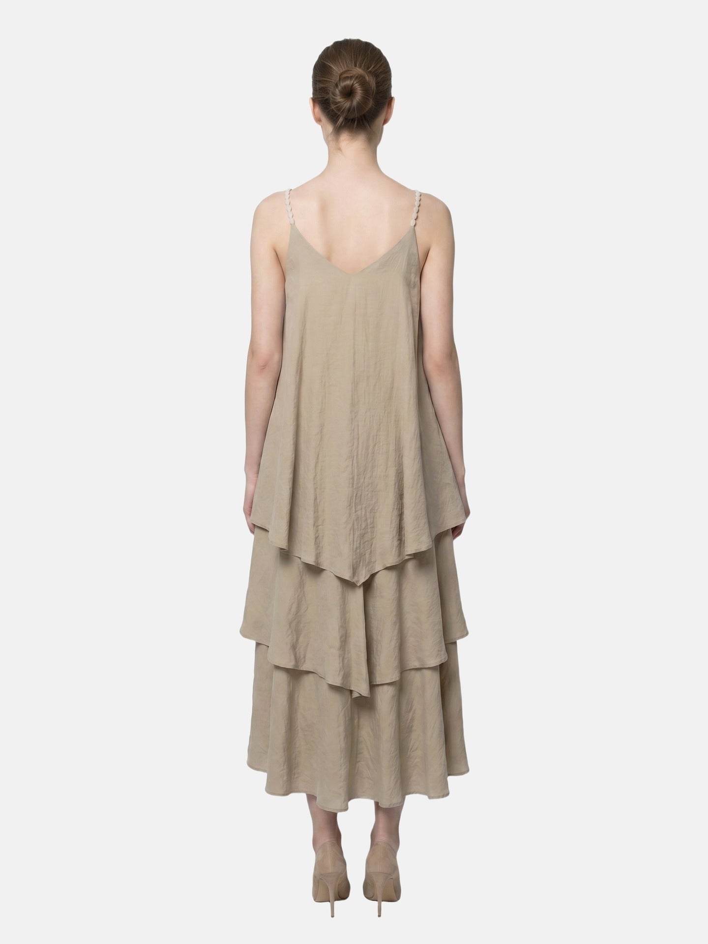 Vestito in Viscosa Beige