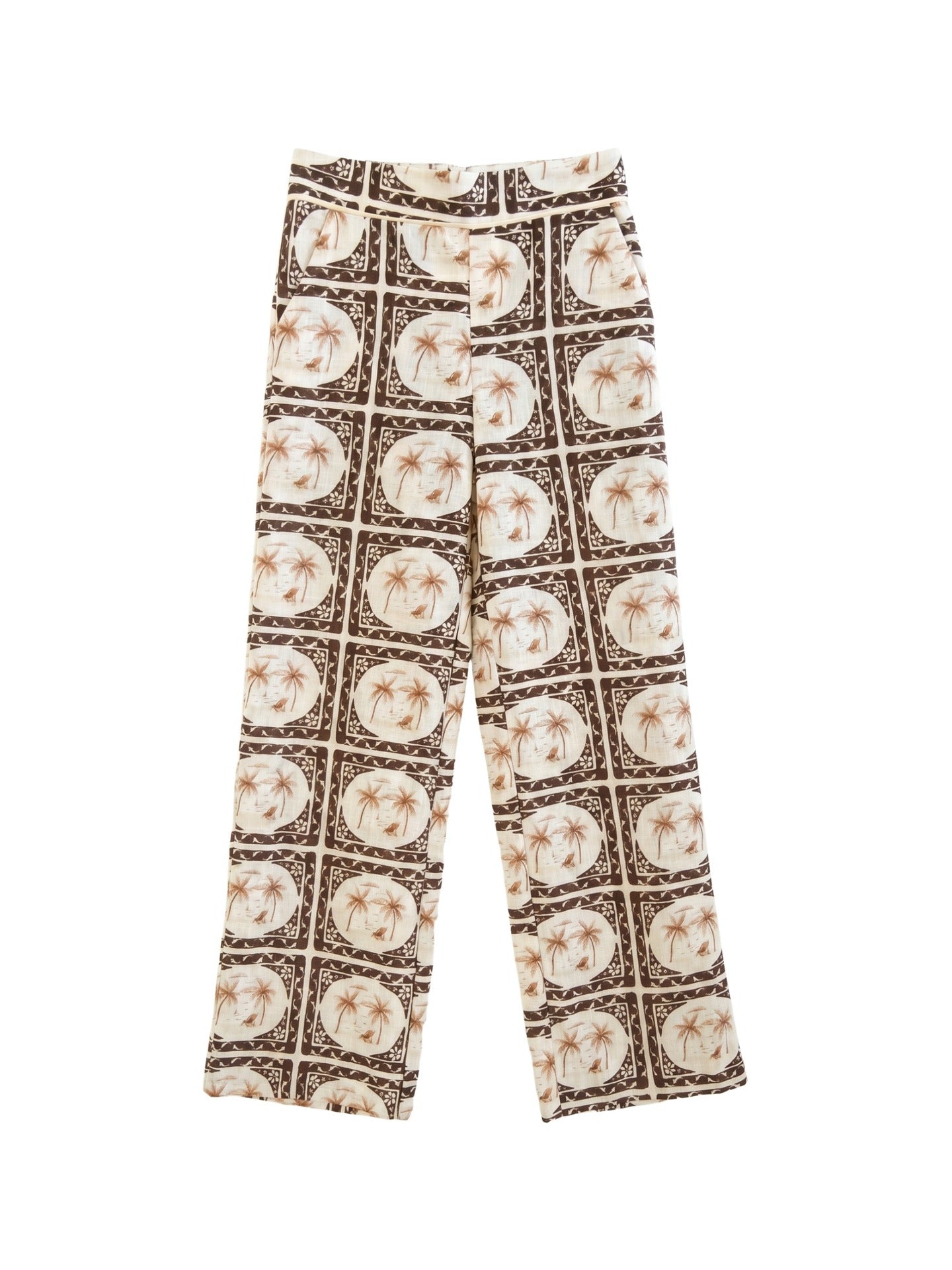 Pantaloni in Poliestere Marrone