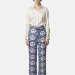 Pantaloni in Poliestere Blu Scuro