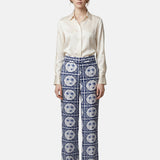 Pantaloni in Poliestere Blu Scuro