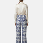 Pantaloni in Poliestere Blu Scuro