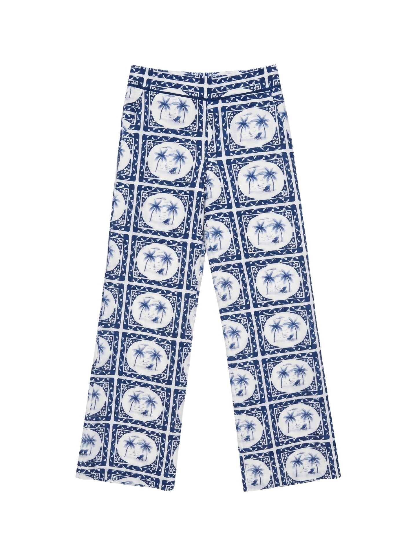 Pantaloni in Poliestere Blu Scuro