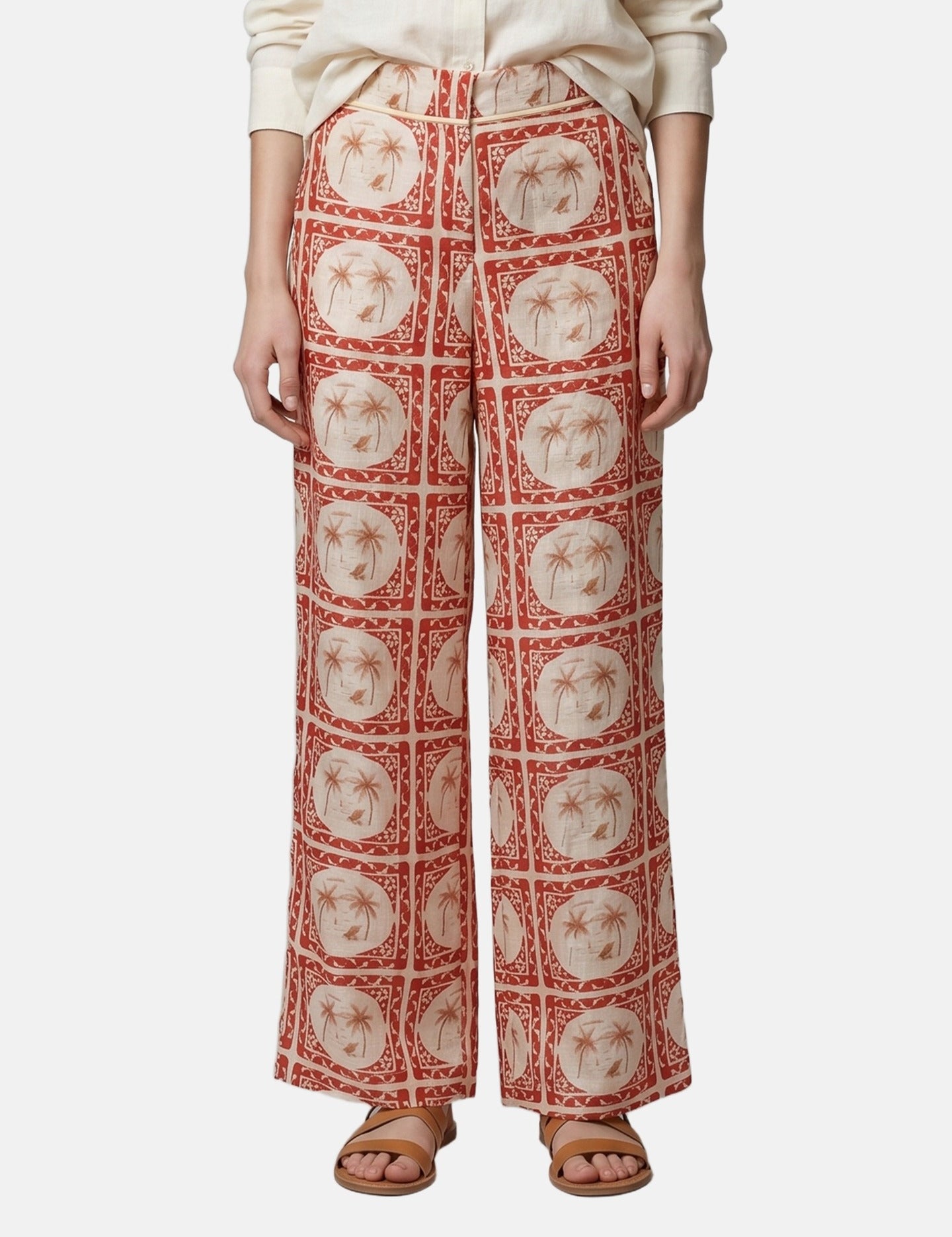 Pantaloni in Poliestere Rosso