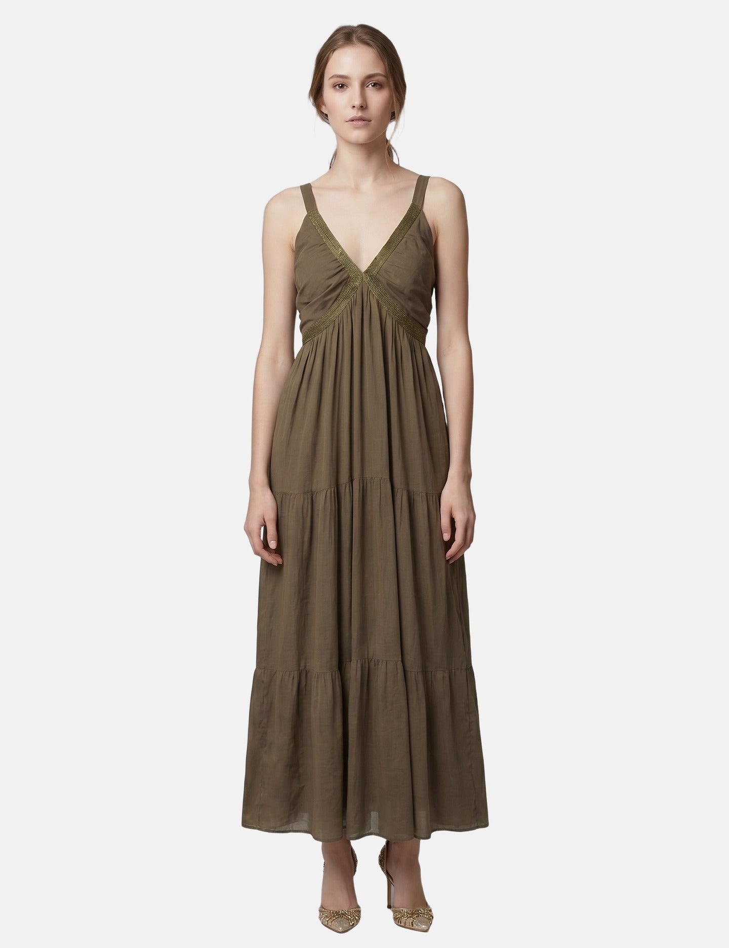 Vestito in Cotone Marrone