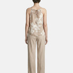 Canotta in Viscosa Beige Scuro