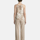Canotta in Viscosa Beige Scuro