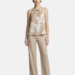 Canotta in Viscosa Beige Scuro