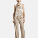 Canotta in Viscosa Beige Scuro