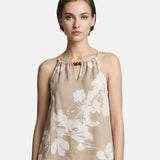 Canotta in Viscosa Beige Scuro