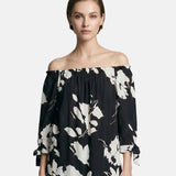Blusa in Viscosa Nero
