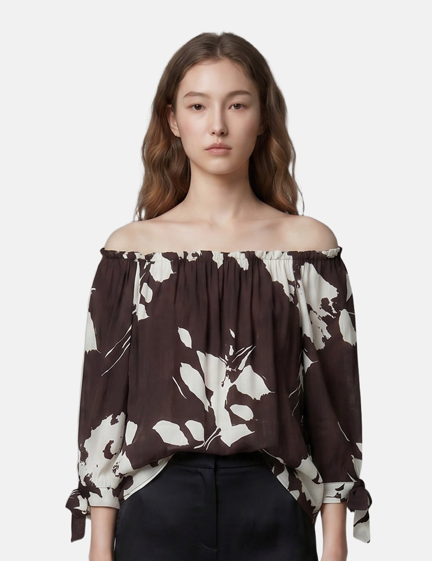 Blusa in Viscosa Marrone