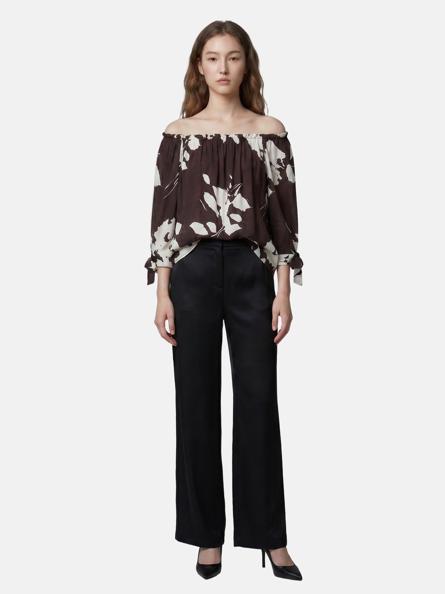 Blusa in Viscosa Marrone