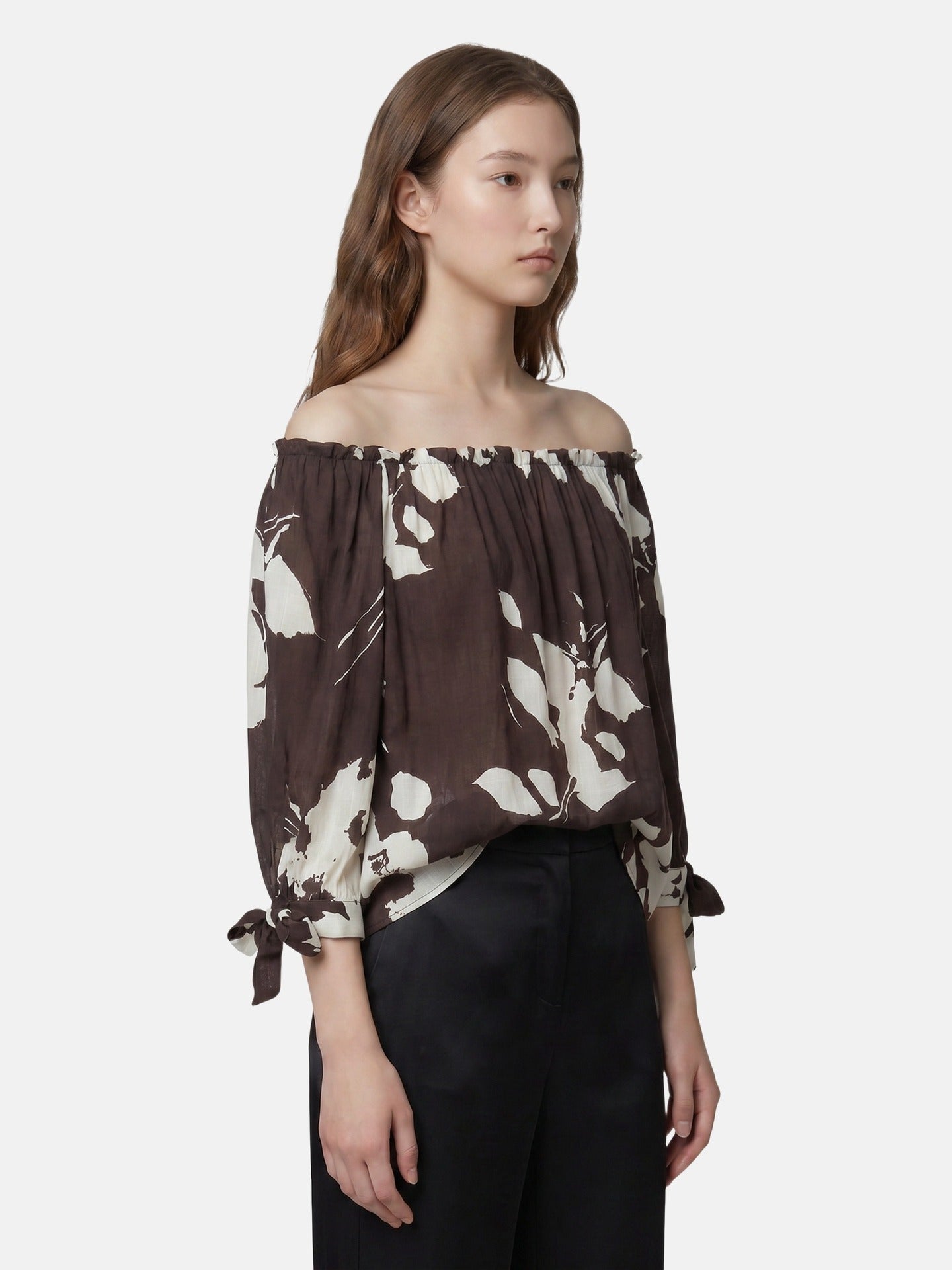 Blusa in Viscosa Marrone