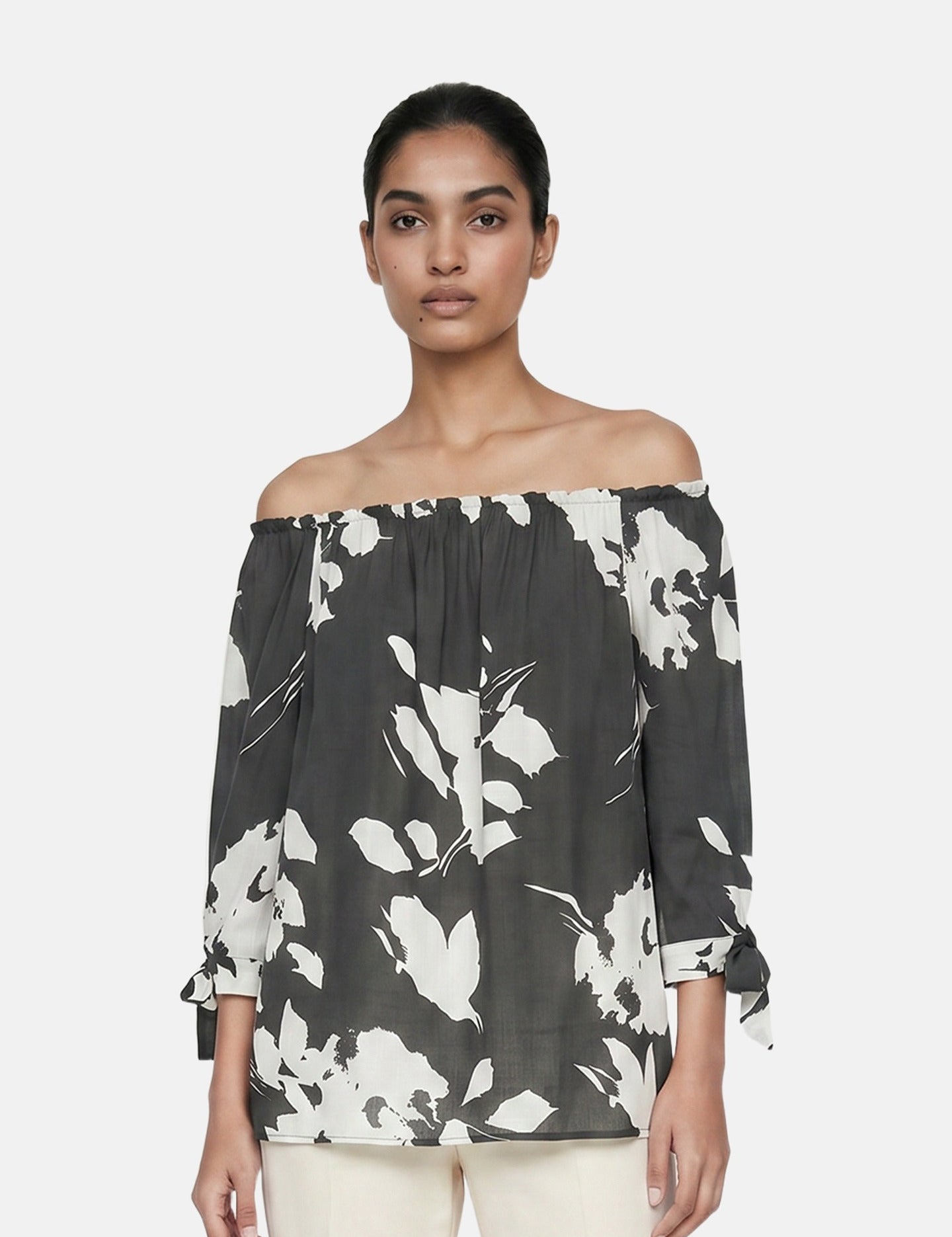Blusa in Viscosa Verde Militare
