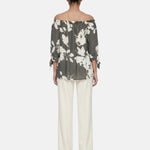 Blusa in Viscosa Verde Militare